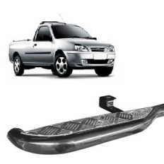 Estribo Tubular c/ chapa alumínio Preto Courier