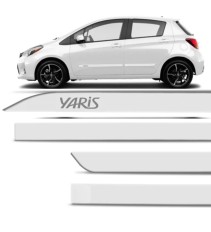 Friso Lateral Yaris Hatch/Sedan Branco Perol SLIM*