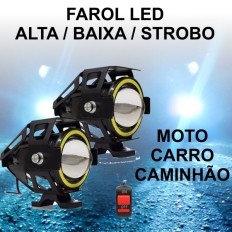 Kit de Farol Aux. de Led Universal 12V 20W 3000LM*