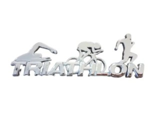 Adesivo Triathlon Escrito - Cromado 
