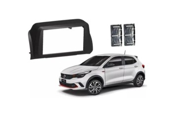 Moldura P/Mídia Argo Preto Fosco 2DIN*