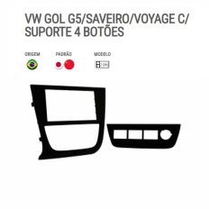 Moldura P/Mídia Gol G5/Saveiro/Voyage Preto*