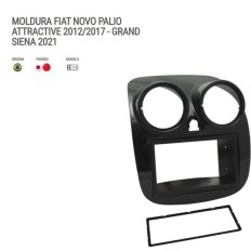 Moldura P/Mídia Palio 14/17 Black Piano*