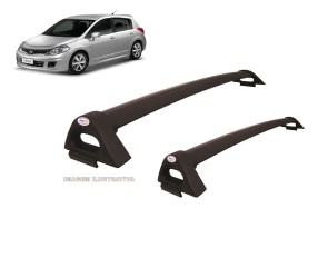 Rack de Alumínio Tiida Hatch Preto*