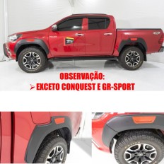 Alargador de Paralamas Hilux CD 2016+ com Adesivo Verm
