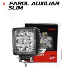 Farol Auxiliar Universal R8 9 Led 27w Quadrado*